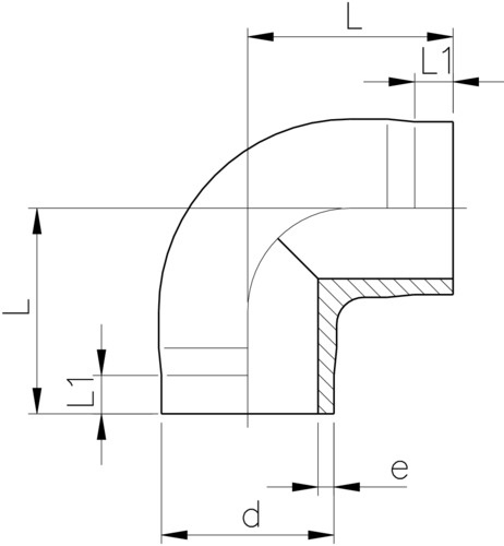 102754 GF PP-H Winkel 90° D50 IR