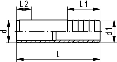 180160 GF PE100 Druckschlauchtülle D40 D40 PN10 Muffenverschweissung