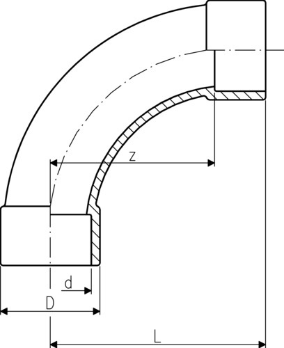 211400 GF PVC-C Bogen 90° D40 PN16
