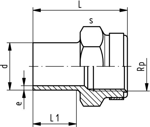 214048 GF PE100 Übergangsmuffe D63 D2 Zoll IR