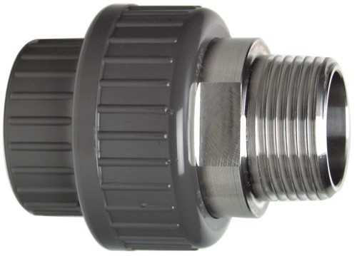 217881 GF PVC-U SS 1.4404 Übergangsverschraubung D63 D2 Zoll PN16