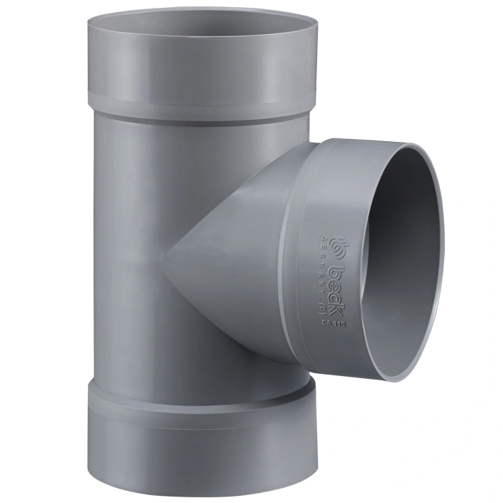 222257 Beck PPs T-Stück 90° RAL7037 D280 Muffe