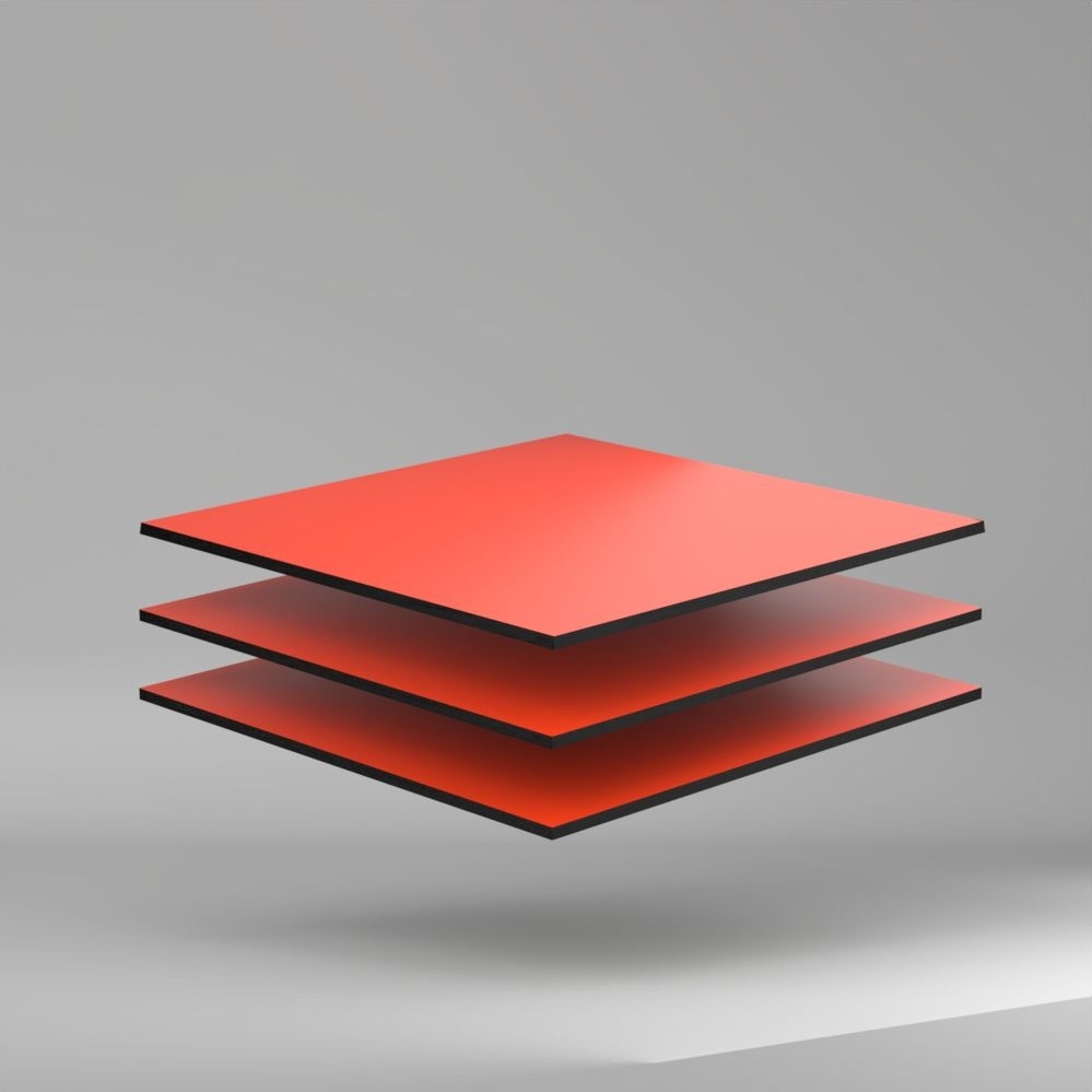 Trespa Meteon Uni Colours HPL Platte satin Red Orange 3050 x 8 mm Kratz- und stoßfest