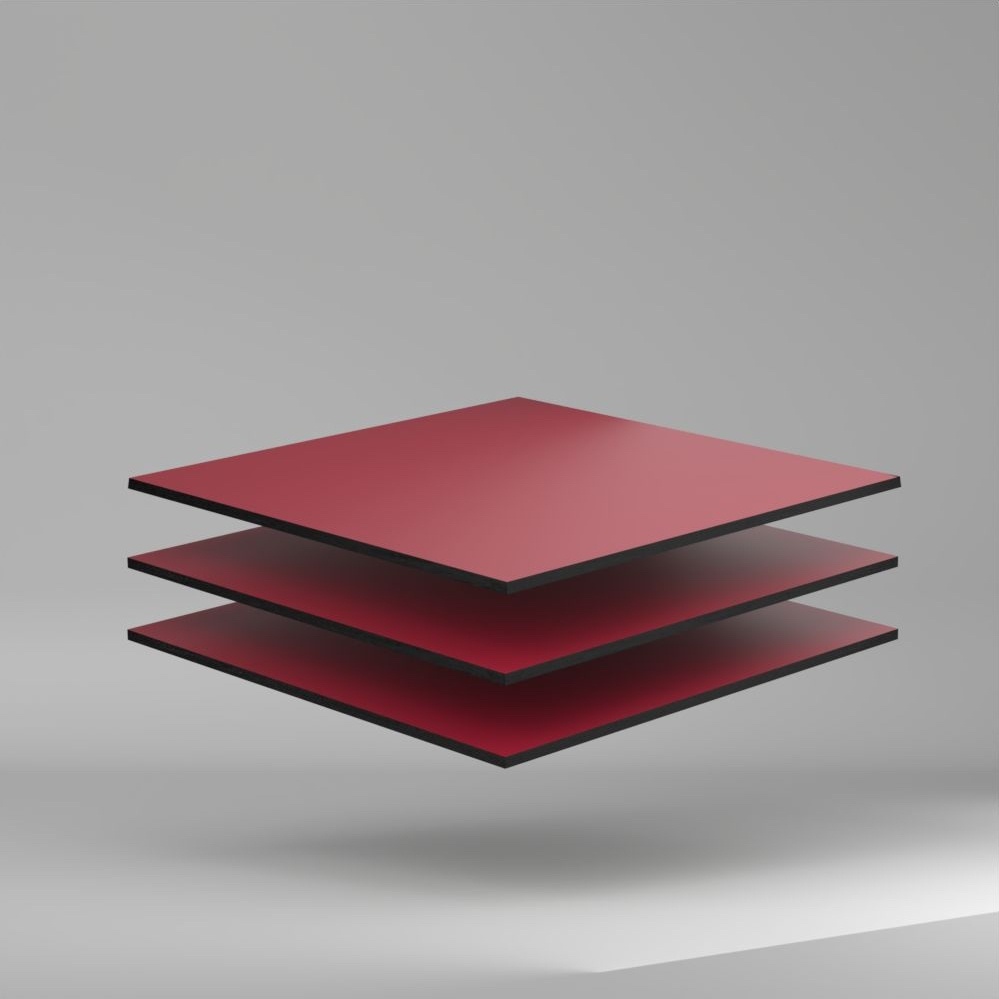 Max Compact Exterior F Colour HPL Platte NT/NT Rubinus Red 4100 x 8 mm Kratz- und stoßfest