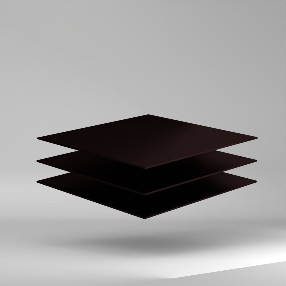 Satinglas PMMA Platte Schwarz 3050x2030x3mm ✔ Beiseitig satinierte Oberfläche