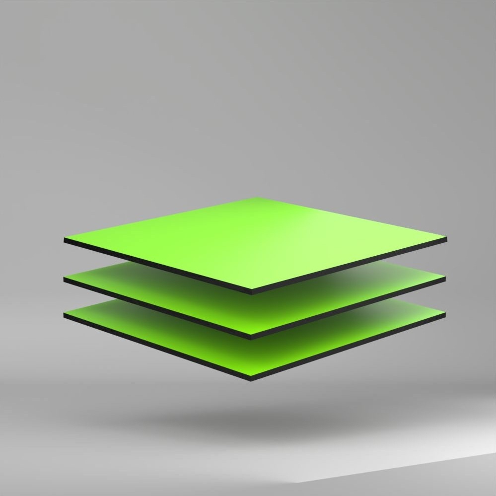 Trespa Meteon Uni Colours FR HPL Platte Lime Green 4270 x 8 mm Kratz- und stoßfest
