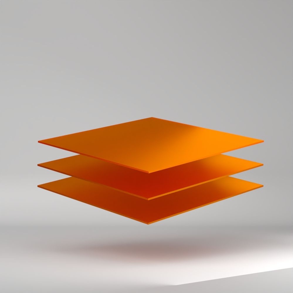 Satinglas PMMA Platte Orange 3050x2030x3mm ✔ Beiseitig satinierte Oberfläche