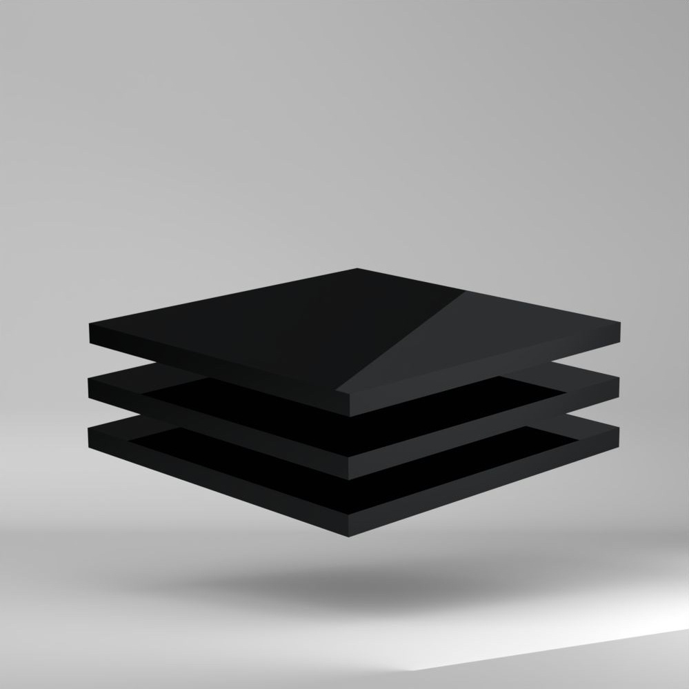 Polystone DR PE 500 Regnerat Platte Schwarz 2000x1000x20mm ✔ Gute Gleiteigenschaften