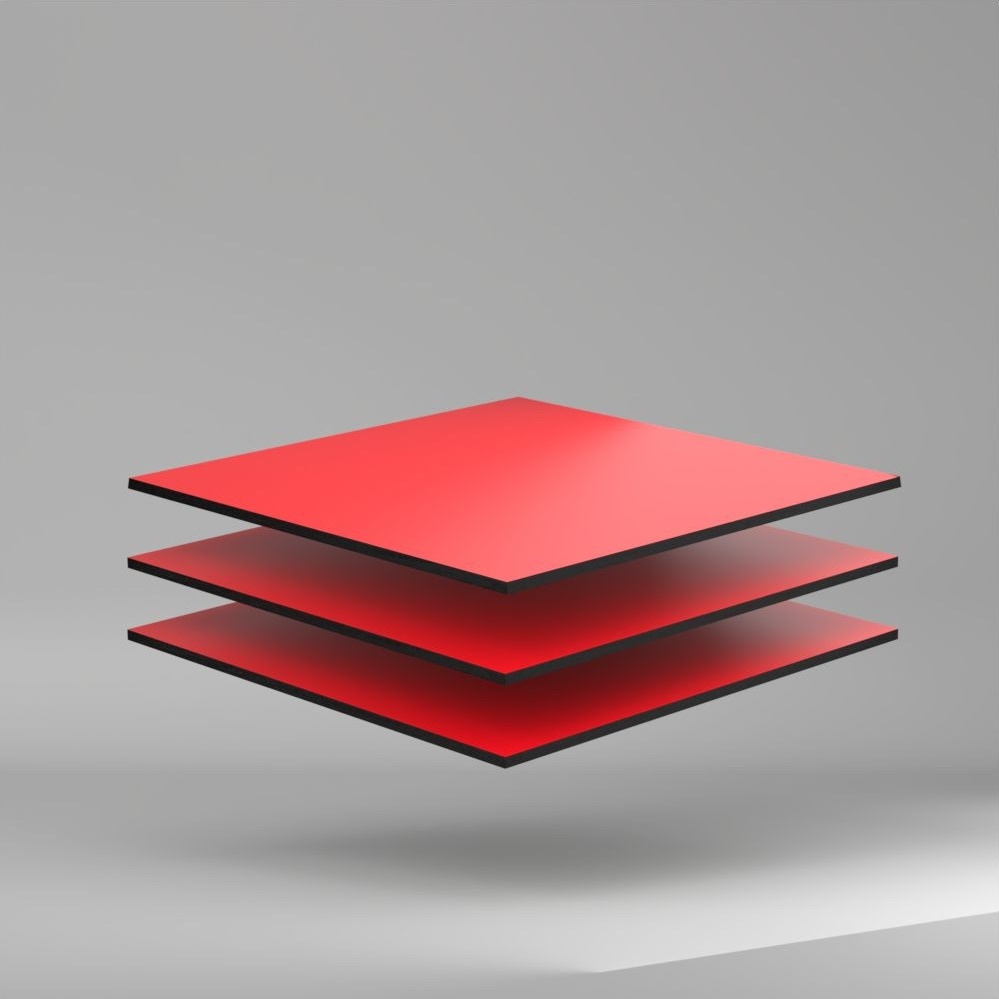 Trespa Meteon Uni Colours FR HPL Platte Passion Red 4270 x 8 mm Kratz- und stoßfest