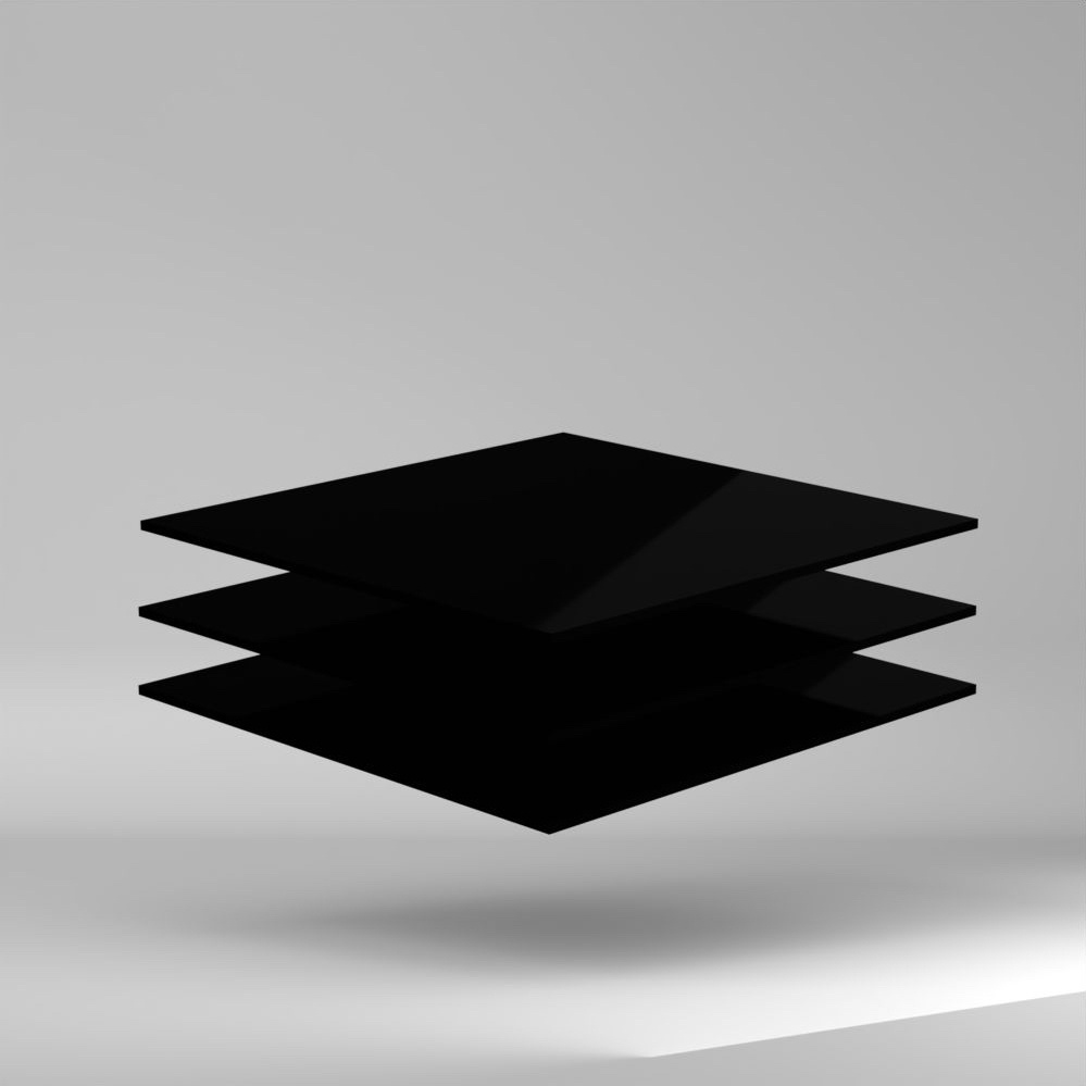 CRYLUX Opak PMMA Platte Black 1525x2030x5mm ✔ Sehr geringe Lichtdurchlässigkeit von 5%