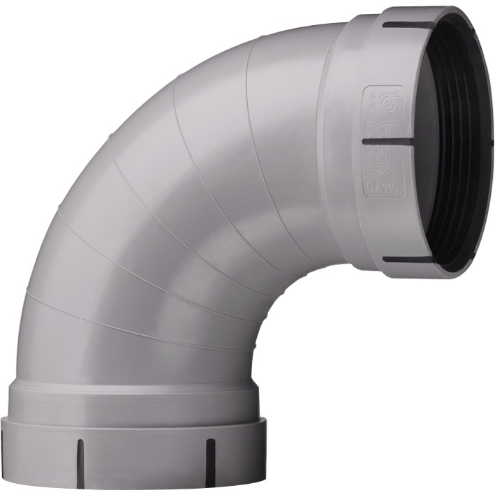 518711 Beck PPs Bogen 90° RAL7037 D50
