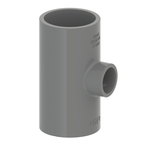 100404 GF PVC-U Red.T-Stück 90° D75 D63 PN16