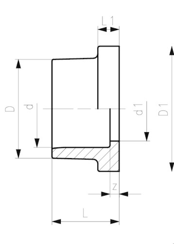 100632 GF PVC-U Bundbuchse D140 PN16 gerillt/flach