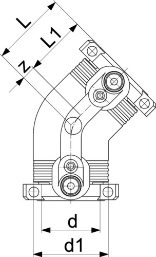 102631 ELGEF+ PE100 Winkel 45° D40 Heizwendelschweissung
