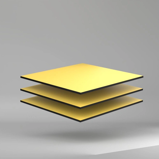 Max Compact Exterior F Colour HPL Platte NT/NT Golden Yellow 2800 x 8 mm Kratz- und stoßfest