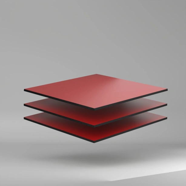 Trespa Meteon Uni Colours FR HPL Platte Carmine Red 3650 x 8 mm Kratz- und stoßfest