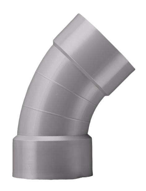 211526 Beck PPs Bogen 45° RAL7037 D90 Muffe