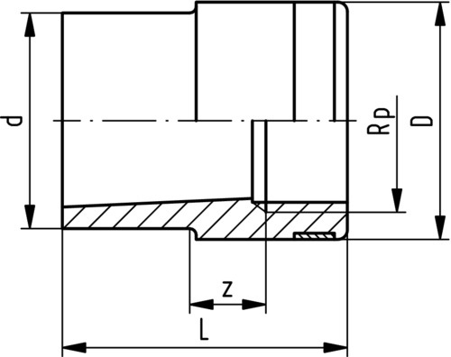 215260 GF PVC-C Reduziernippel D25 D1/2 Zoll PN16 Stutzen