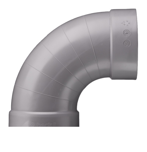 216282 Beck PPs Bogen 90° RAL7037 D225 Muffe