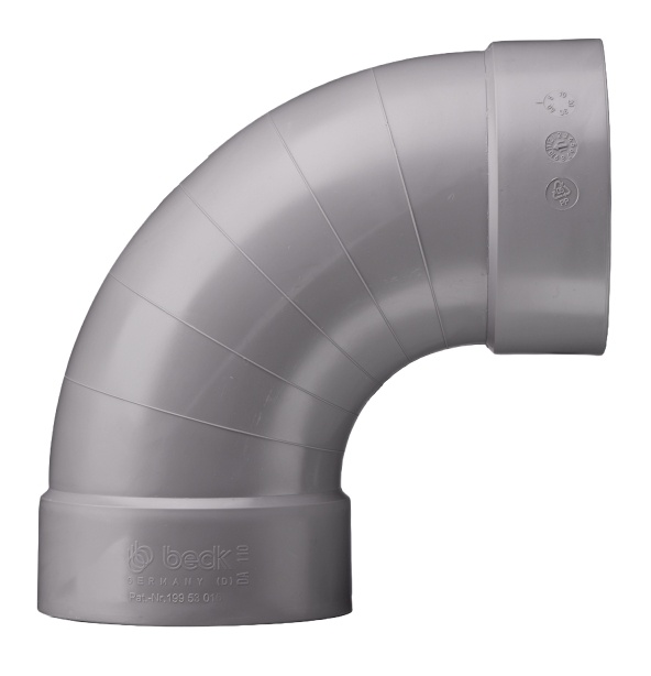 216288 Beck PPs Bogen 90° RAL7037 D63 Muffe
