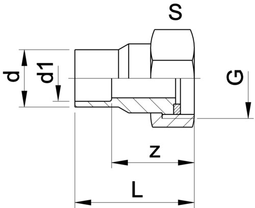 221817 GF PVC-U Messing Anschlussverschraubung D20 D16 PN16