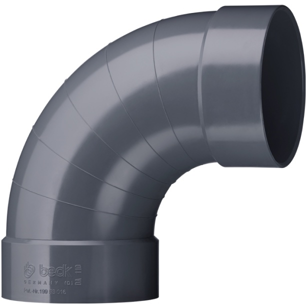222147 Beck PVC-U Bogen 90° RAL7011 D140 Muffe