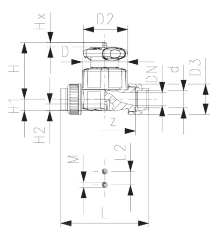 402740 GF PVC-U Membranventil D32