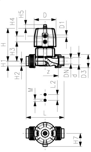 403513 Diastar Ten PP-H Membranventil D32