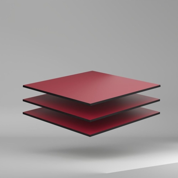 Max Compact Exterior F Colour HPL Platte NT/NT Rubinus Red 2800 x 8 mm Kratz- und stoßfest