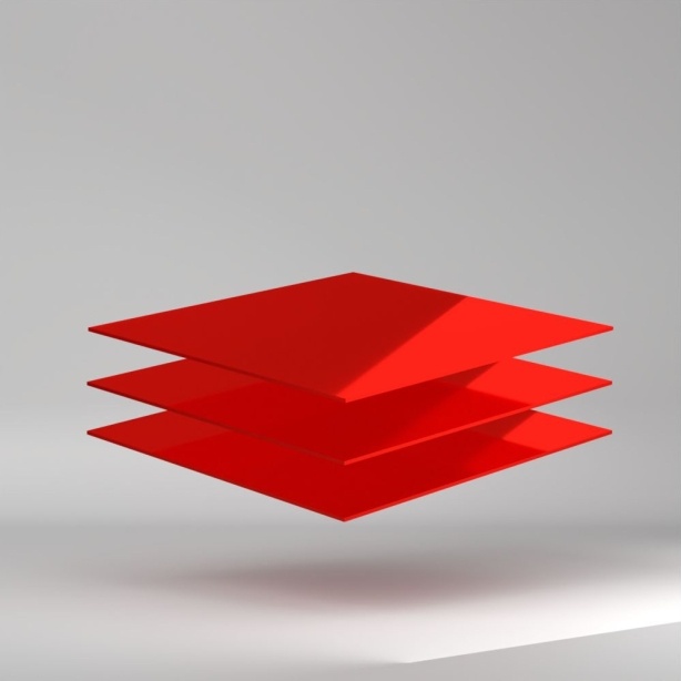 Setacryl PMMA Platte Fluo Rot 3050x2030x3mm ✔ Beiseitig glänzende Oberfläche