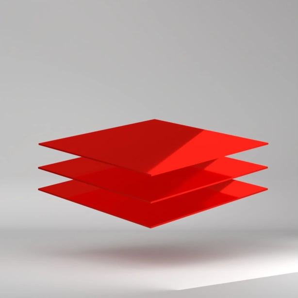 Setacryl PMMA Platte Fluo Rot 3050x2030x3mm ✔ Beiseitig glänzende Oberfläche