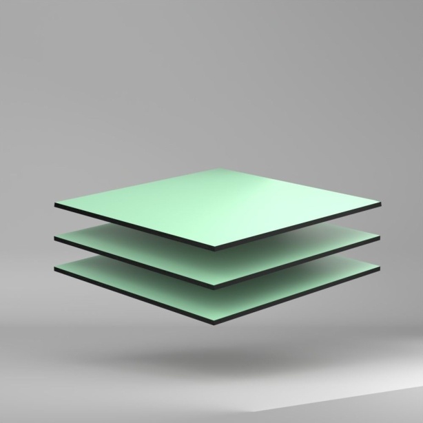 Trespa Meteon Uni Colours HPL Platte satin Translucent Green 4270 x 8 mm Kratz- und stoßfest