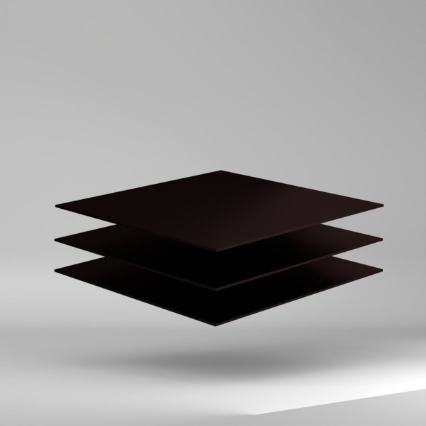 Satinglas PMMA Platte Schwarz 3050x2030x3mm ✔ Beiseitig satinierte Oberfläche