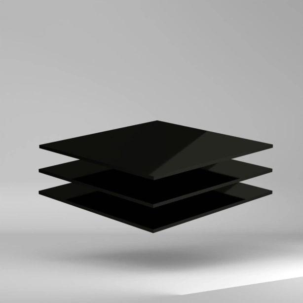 Setacryl PMMA Platte Schwarz 3020x2020x6mm ✔ Beiseitig glänzende Oberfläche