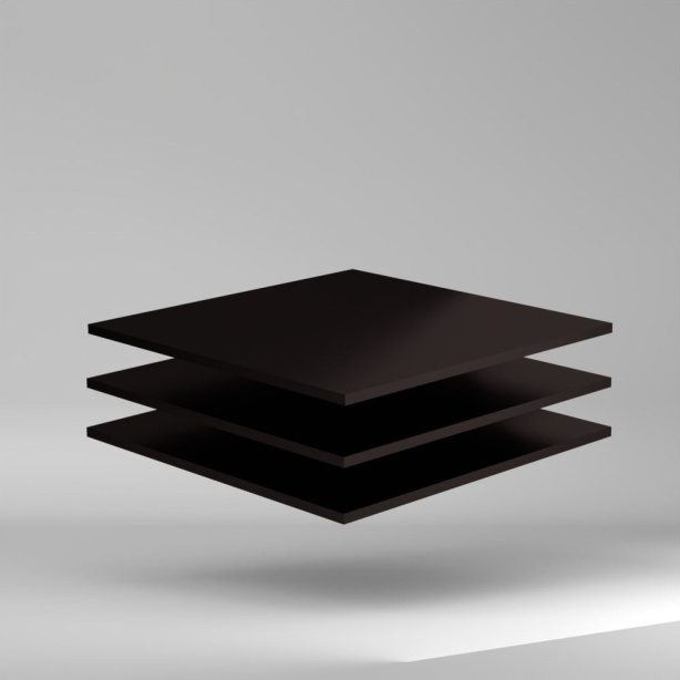 Polarlite PMMA Platte Schwarz 3020x2020x8mm ✔ Einseitig samtige Oberfläche