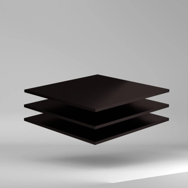 Polarlite PMMA Platte Schwarz 3020x2020x8mm ✔ Einseitig samtige Oberfläche