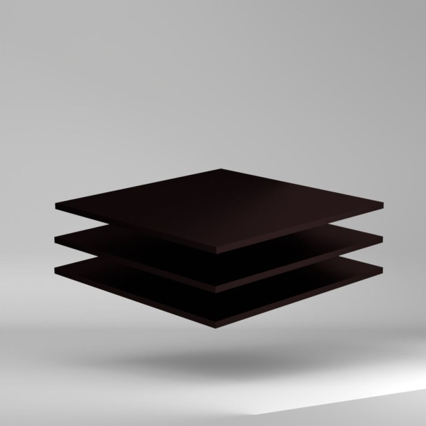 Satinglas PMMA Platte Schwarz 3020x2020x8mm ✔ Beiseitig satinierte Oberfläche