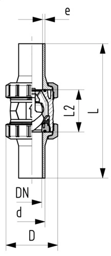 425650 GF PVC-U Rückschlagventil D32 PN16