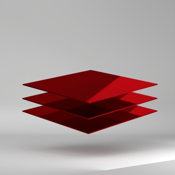 CRYLUX PMMA Platte Red 3050x2030x3mm ✔ Durchscheinende, leuchtende Farbe