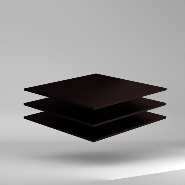 Satinglas PMMA Platte Schwarz 3020x2020x6mm ✔ Beiseitig satinierte Oberfläche