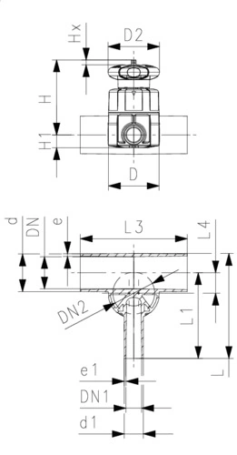 444967 PROGEF+ PP-H Membranventil D32 D 25