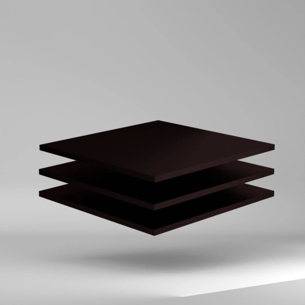 Satinglas PMMA Platte Schwarz 3020x2020x10mm ✔ Beiseitig satinierte Oberfläche