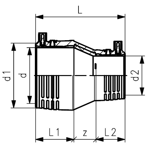 467311 ELGEF+ PE100 Reduktion D160 D 90 Heizwendelschweissung