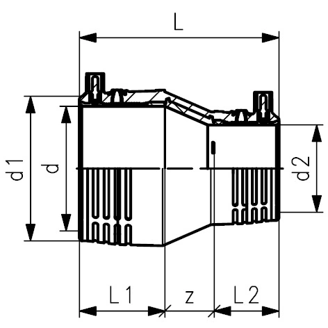 467311 ELGEF+ PE100 Reduktion D160 D 90 Heizwendelschweissung