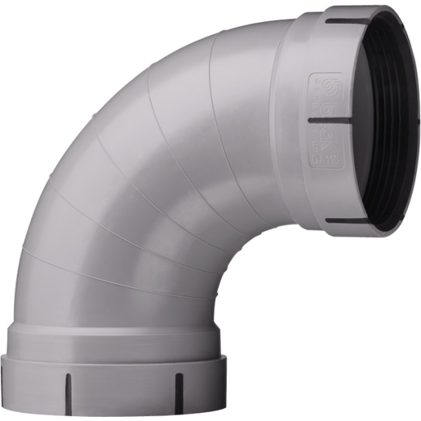 518711 Beck PPs Bogen 90° RAL7037 D50