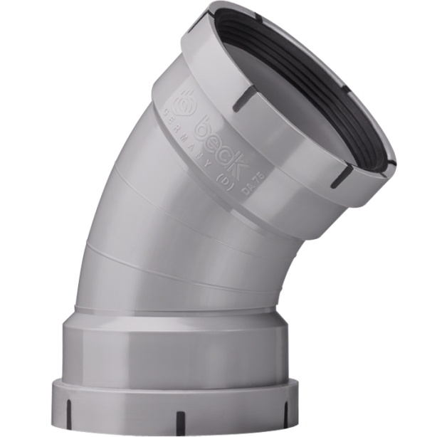 518712 Beck PPs Bogen 45° RAL7037 D50