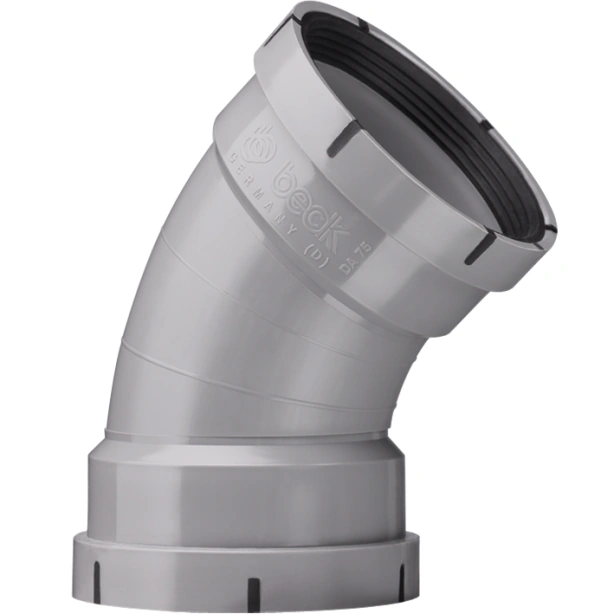 518712 Beck PPs Bogen 45° RAL7037 D50